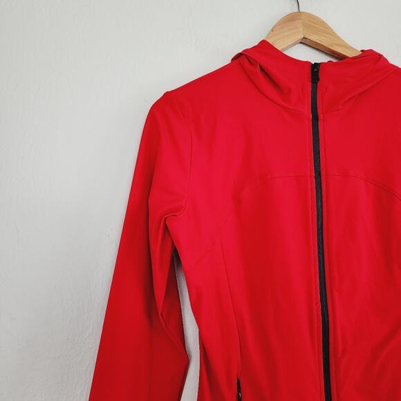 NEW Save The Duck Red Recyclable Hoodie Zip Up Lightweight Jacket - Picture 4 of 12